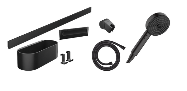 Душевой набор Hansgrohe WallStoris 24291670. черный матовый