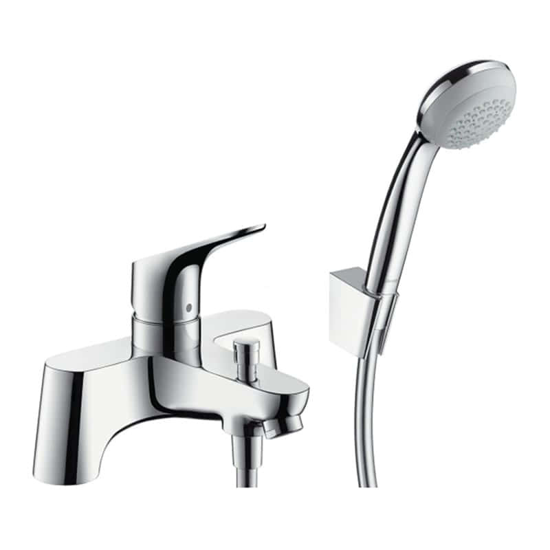 Hansgrohe Focus Смеситель на край ванны на 2 отверстия с ручным душем Crometta 85 1jet хром