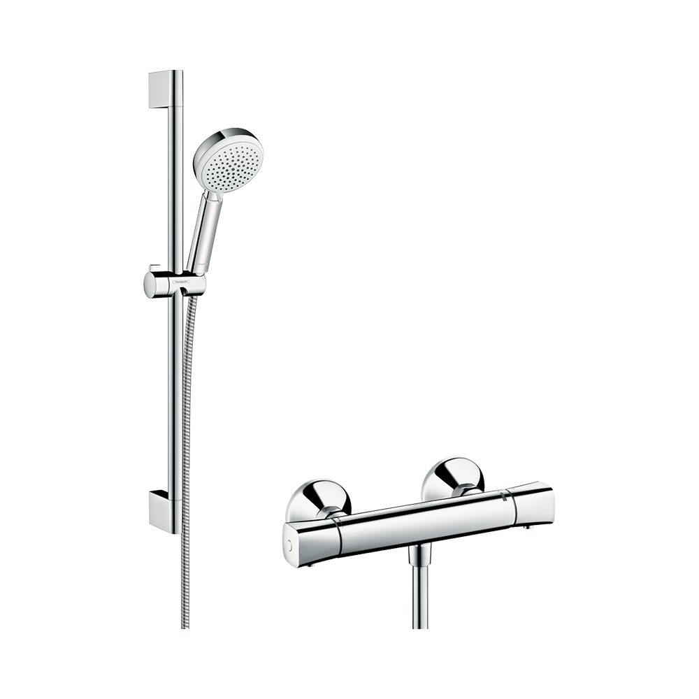 Hansgrohe Crometta 100 Душевой набор Crometta 100 Vario Combi, 0,65 м хром-белый матовый