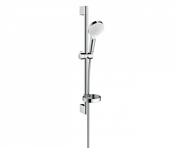 Hansgrohe Crometta Vario душевой гарнитур 65 см с мыльницей хром-белый матовый