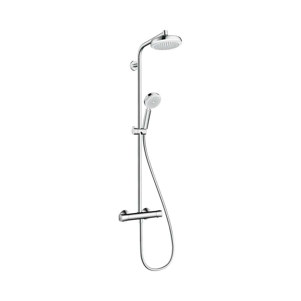 Hansgrohe Crometta 160 1jet Showerpipe душевая система хром-белый матовый