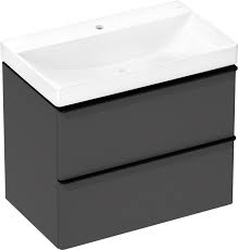 Тумба с раковиной Hansgrohe Xelu Q 54375670 780/475 матовый серый алмаз/матовый черный