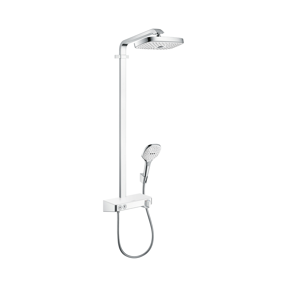 Hansgrohe Raindance Select E Showerpipe 300 2jet Душевой набор с ShowerTablet Select 300 хром-белый матовый