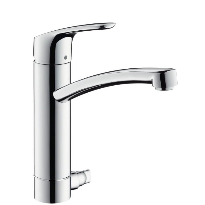 Hansgrohe Focus Е2  Кухонный смеситель однорычажный 200 с запорным вентилем 1jet хром