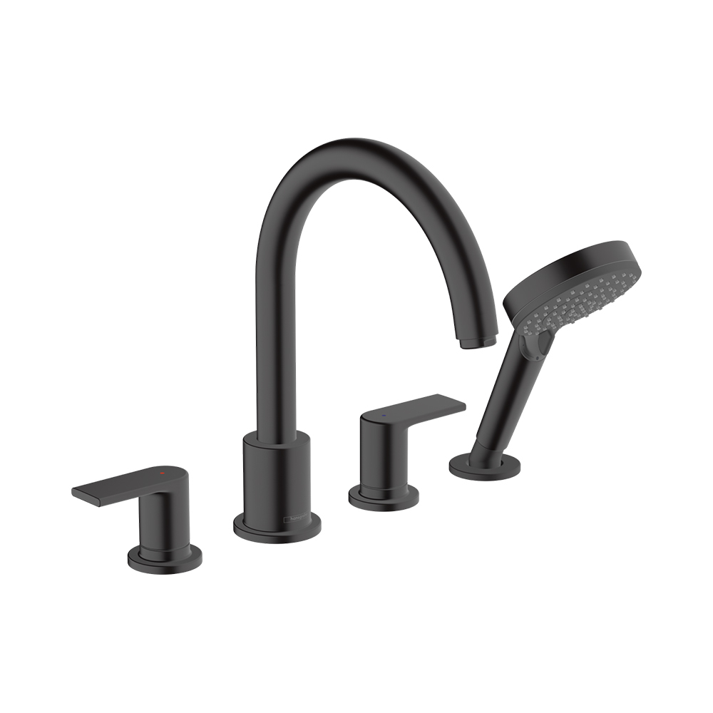 Hansgrohe Vernis Shape Смеситель на край ванны на 4 отверстия черный матовый