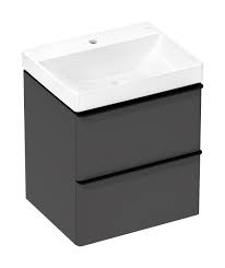 Тумба с раковиной Hansgrohe Xelu Q 54372670 580/475 матовый серый алмаз/матовый черный