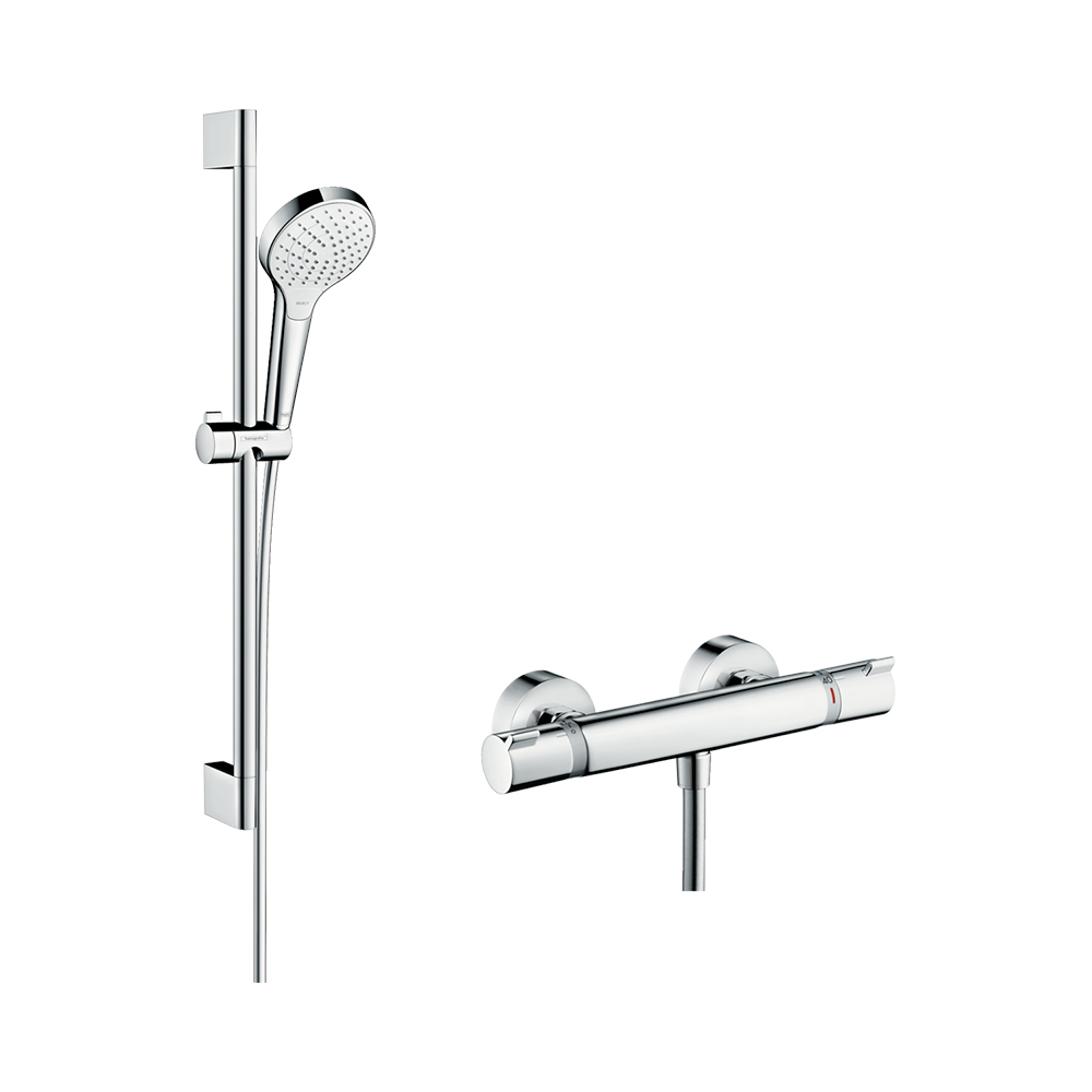 Hansgrohe Croma Select S Душевая система внешнего монтажа Vario с термостатом Ecostat Comfort и штангой 65 см хром