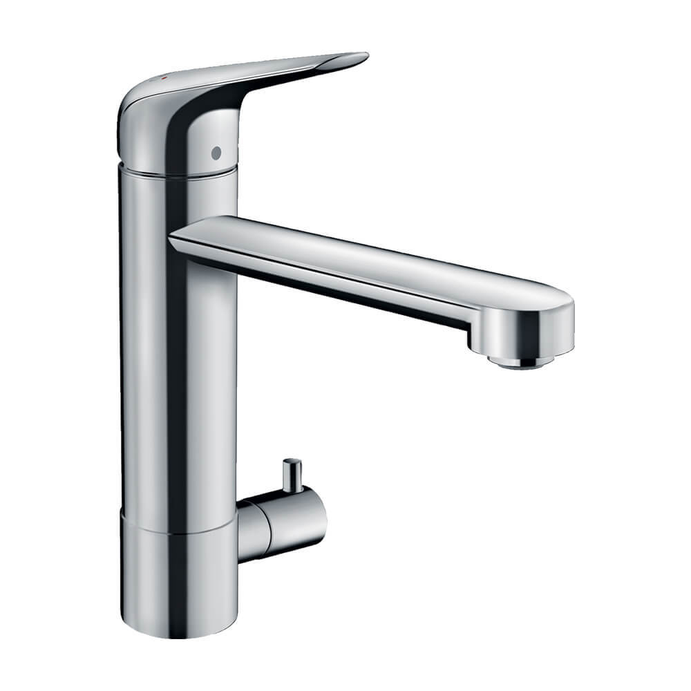 Hansgrohe Focus M42 Кухонный смеситель однорычажный 180 с запорным вентилем 1jet хром