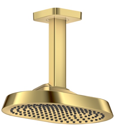Верхний душ AXOR ShowerSphere 250/160 EcoSmart+ 1jet с потолочным креплением. полированное золото