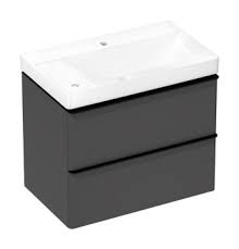 Тумба с раковиной Hansgrohe Xelu Q 54378670 780/475 матовый серый алмаз/матовый черный