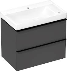 Тумба с раковиной Hansgrohe Xelu Q 54381670 780/475 матовый серый алмаз/матовый черный