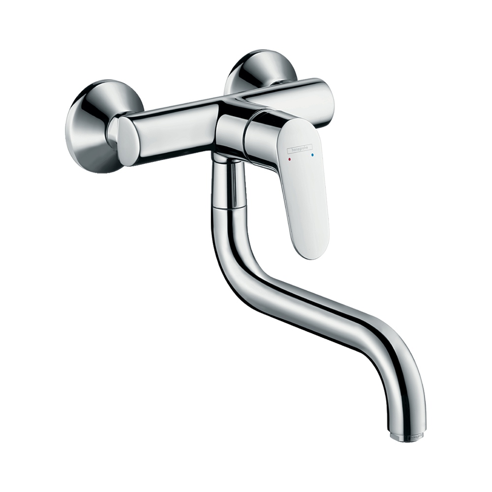 Hansgrohe Focus M41 Кухонный смеситель однорычажный 320 настенный с низким изливом 1jet хром