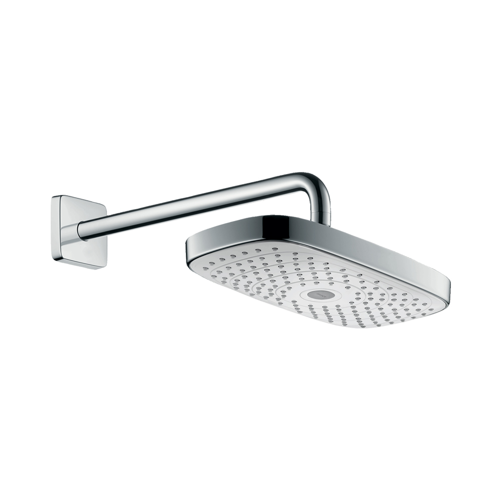 Hansgrohe Raindance Select E Верхний душ 300 2jet с держателем хром-белый матовый