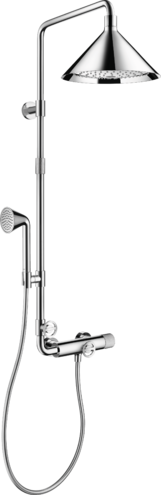 Душевая система AXOR Showers/Front Showerpipe с термостатом и верхним душем 240 2jet, хром