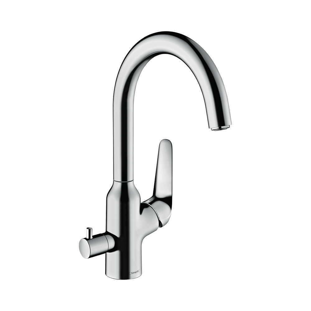 Hansgrohe Focus M42 Кухонный смеситель однорычажный 220 с запорным вентилем 1jet хром