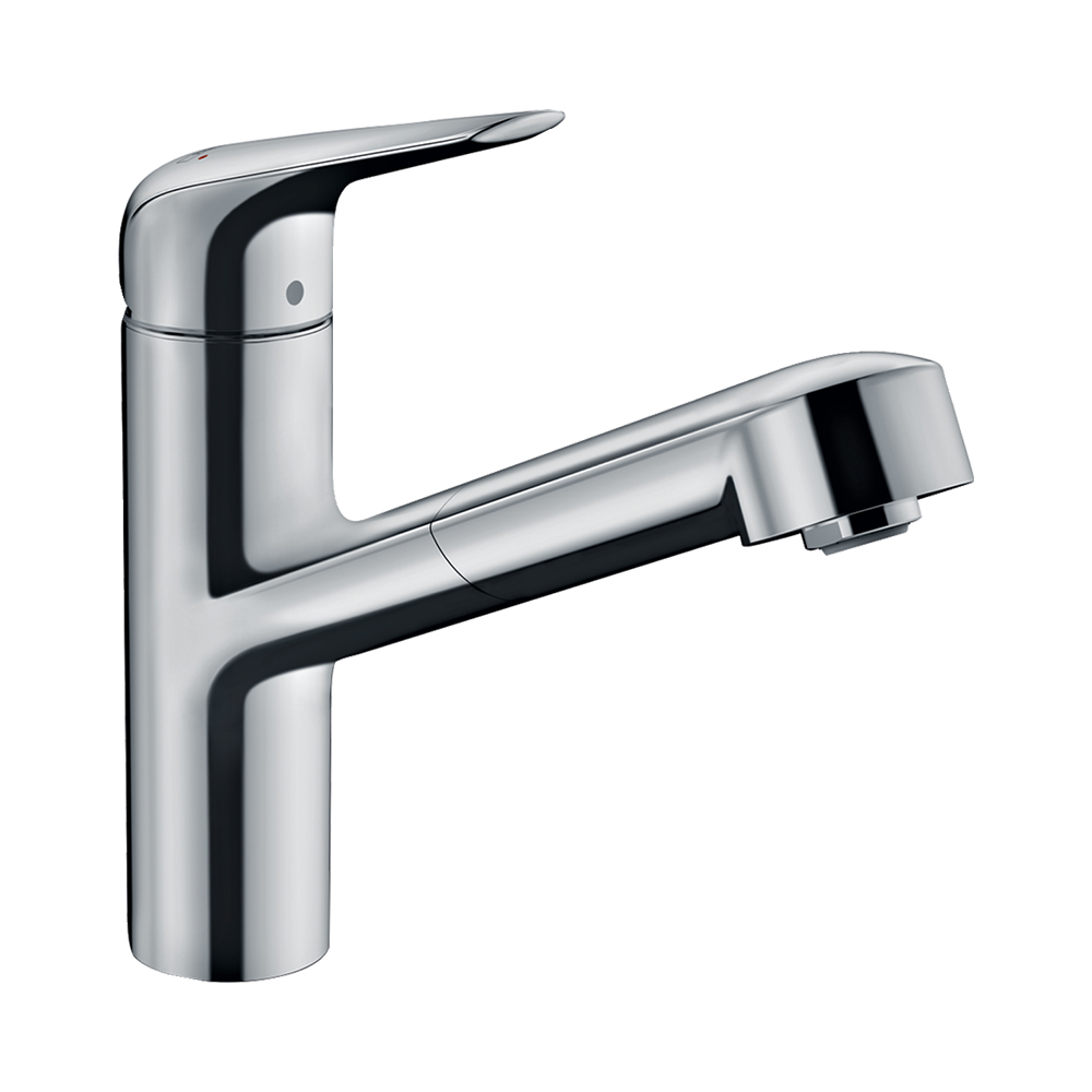 Hansgrohe Focus M42 Кухонный смеситель однорычажный 150 с вытяжным изливом 1jet хром