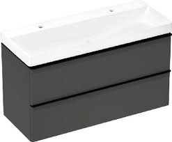 Тумба с раковиной Hansgrohe Xelu Q 54387670 1180/475 матовый серый алмаз/матовый черный