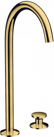 Смеситель для раковины Axor Select 260, на 2 отверстия, со сливным клапаном Push-Open, полированное золото