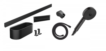 Душевой набор Hansgrohe WallStoris 24291670. черный матовый