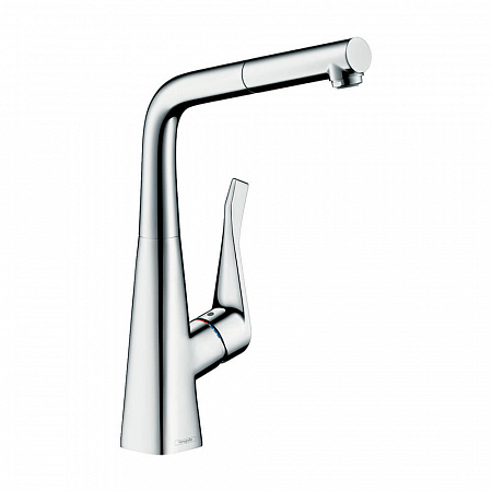 Hansgrohe Metris M71 Кухонный смеситель однорычажный 320 Eco с вытяжным изливом 1jet хром