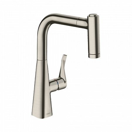 Hansgrohe Metris M71 Кухонный смеситель однорычажный 220 с вытяжным душем 2jet сталь