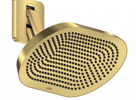 Верхний душ AXOR ShowerSphere 370/220 EcoSmart 2jet с регулируемым душевым кронштейном. полированное красное золото