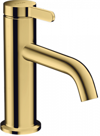 Смеситель для раковины Axor One 70, с рычаговой рукояткой, со сливным гарнитуром, полированное золото