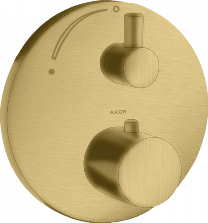Термостат AXOR Uno с запорным вентилем, шлифованное золото