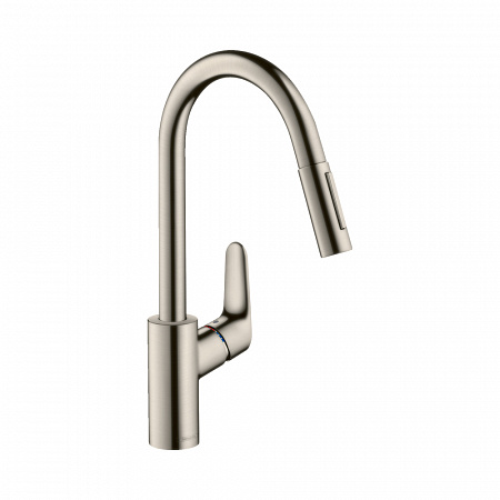 Hansgrohe Focus M41 Кухонный смеситель однорычажный 240 с вытяжным душем 2jet sBox сталь