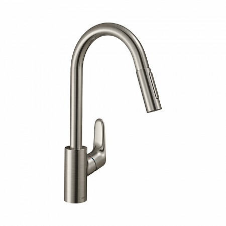 Hansgrohe Focus M41 Кухонный смеситель однорычажный 240 с вытяжным душем 2jet сталь