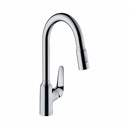 Hansgrohe Focus M42 Кухонный смеситель однорычажный 220 с вытяжным душем 2jet sBox хром