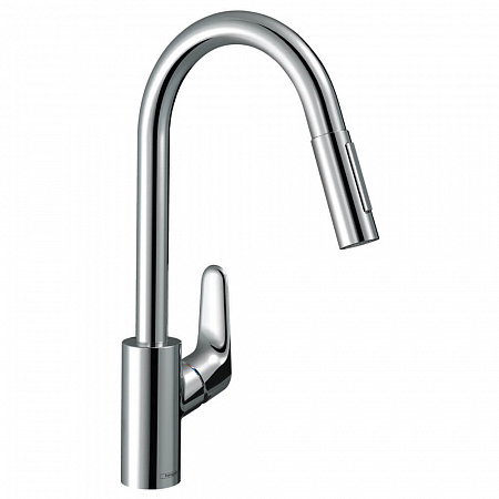 Hansgrohe Focus M41 Кухонный смеситель однорычажный 240 Eco с вытяжным душем 2jet sBox хром