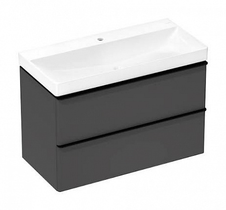 Тумба с раковиной Hansgrohe Xelu Q 54384670 980/475 матовый серый алмаз/матовый черный