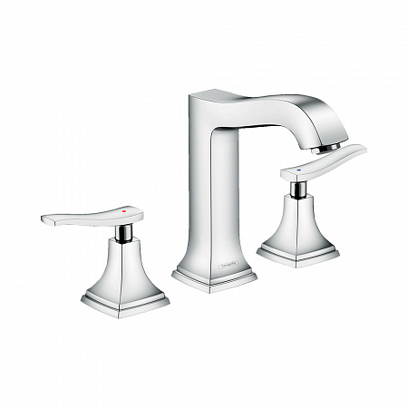 Hansgrohe Metropol Classic Смеситель для раковины на 3 отверстия с рычаговыми рукоятками со сливным гарнитуром хром