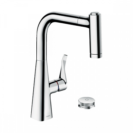 Hansgrohe Metris Select M71 Кухонные смеситель на 2 отверстия однорычажный 220 с вытяжным душем 2jet sBox хром