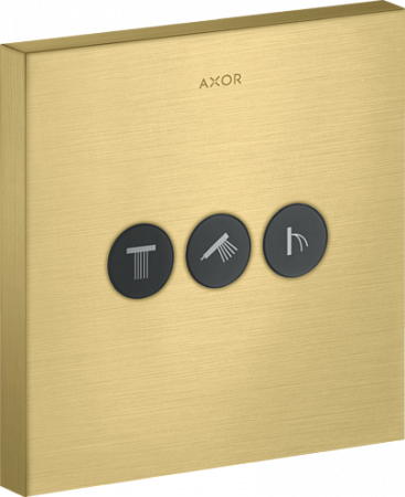 Вентиль AXOR ShowerSelect для 3 потребителей, квадратный, СМ, матовая латунь