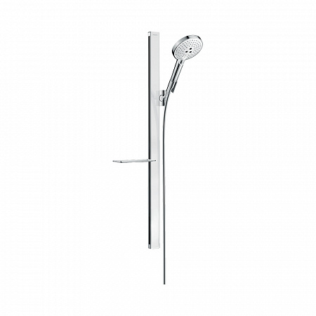 Hansgrohe Душевой набор 120 3jet со штангой 90 см и мыльницей EcoSmart Raindance Select S хром-белый матовый