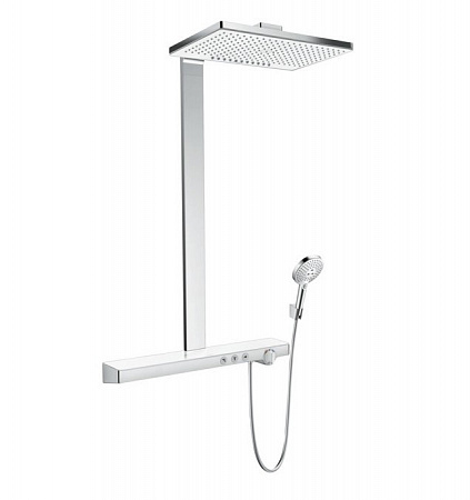 Hansgrohe Rainmaker Select Showerpipe 460 2jet EcoSmart 9 л/мин с термостатом хром-белый матовый