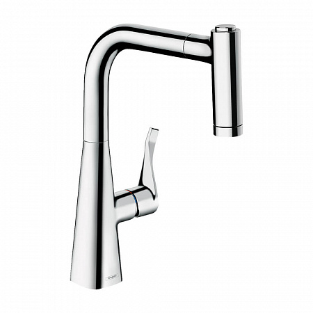 Hansgrohe Metris M71 Кухонный смеситель однорычажный 220 Eco с вытяжным душем 2jet sBox хром