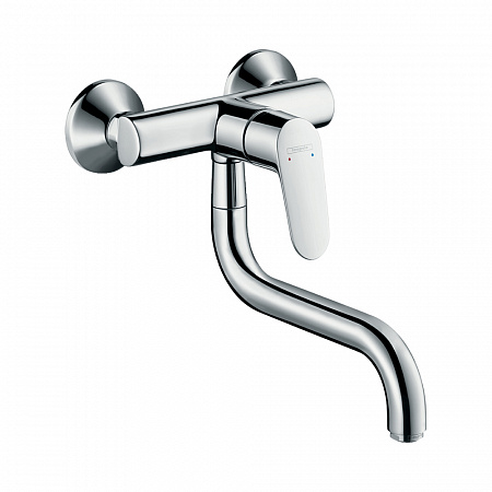 Hansgrohe Focus M41 Кухонный смеситель однорычажный 320 настенный с низким изливом 1jet хром