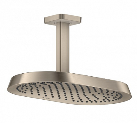 Верхний душ AXOR ShowerSphere 370/220 EcoSmart 1jet с потолочным креплением. матовый никель