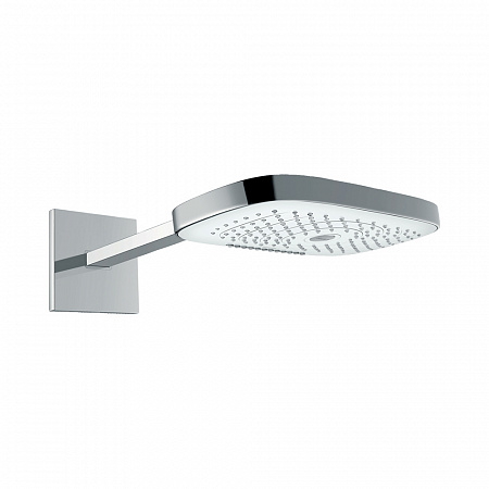 Hansgrohe Raindance Select E Верхний душ 300 3jet с держателем хром-белый матовый