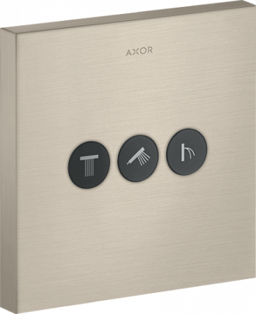 Вентиль AXOR ShowerSelect для 3 потребителей, квадратный, СМ, матовый никель