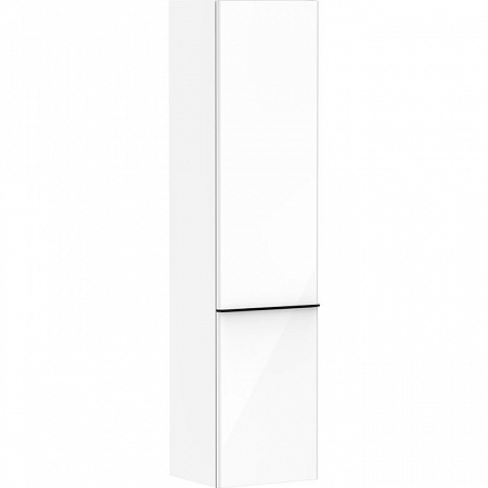 Шкаф высокий Hansgrohe Xelu Q 54139670 400/350 дверь справа черный матовый/белый глянец