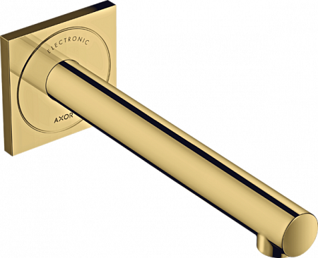 Электронный смеситель AXOR Uno настенный, с изливом 221 мм, полированное золото
